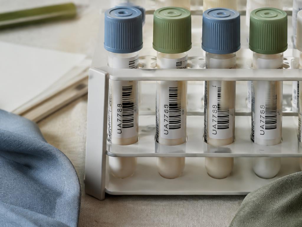 Tubos de muestra con etiquetas de código de barras